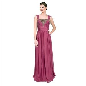 Badgley Mischka Embroidered Evening Gown